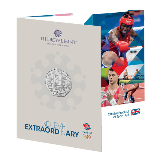UK 2020 50p Team GB Tokyo 2020 Olympics Held In 2021 Uncirculated Coin