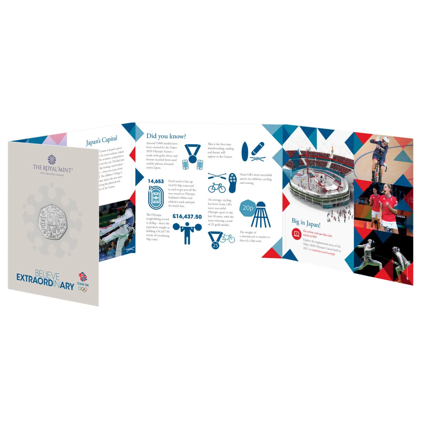 UK 2020 50p Team GB Tokyo 2020 Olympics Held In 2021 Uncirculated Coin