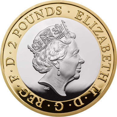 UK 2018 £2 The 200th Anniversary of The Publication of Frankenstein Selectively Gold Plated Silver Proof Coin