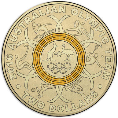 2016 $2 Australian Olympic Team Coloured Uncirculated 5 Coin Set