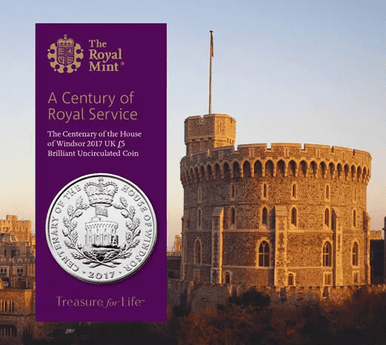 UK 2017 £5 The Centenary of The House of Windsor Uncirculated Coin