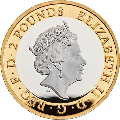UK 2019 £2 Wedgwood 260th Anniversary Celebration Selectively Gold Plated Silver Proof Coin