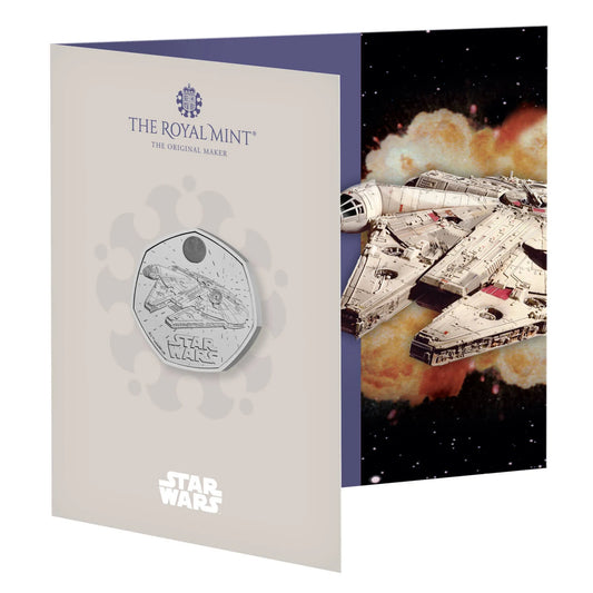 UK 2024 50p Star Wars Millennium Falcon Uncirculated Coin