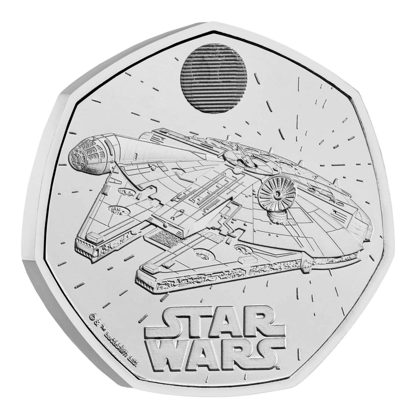 UK 2024 50p Star Wars Millennium Falcon Uncirculated Coin