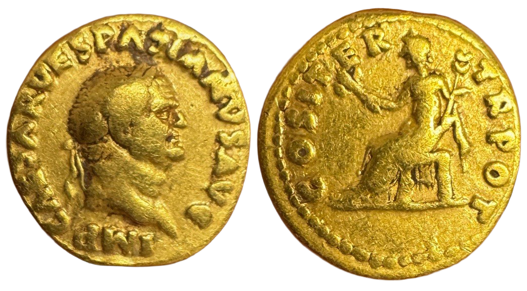 Roman Empire, Vespasian 69-70AD Gold Aureus aVF