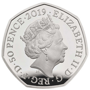 UK 2019 50p Wallace & Gromit Silver Coloured Proof Coin