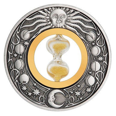 Hourglass 2021 2oz Silver Antiqued Coin