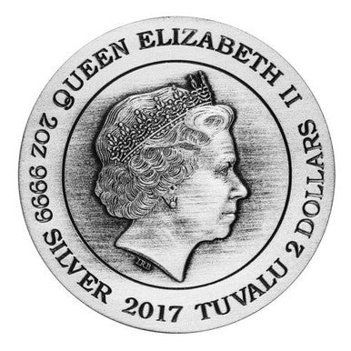 Tuvalu 2017 $2 Norse Goddesses Hel 2oz Silver Antiqued Coin