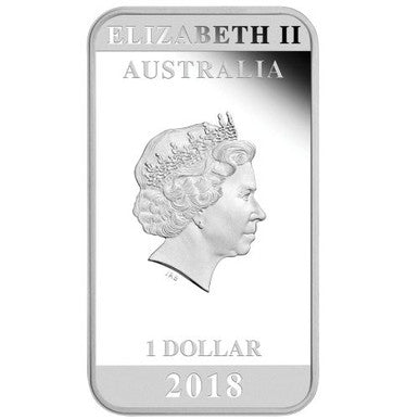 2018 $1 Australian Posters of World War I Peace Bonds 1oz Silver Coloured Proof Rectangle Shaped Coin