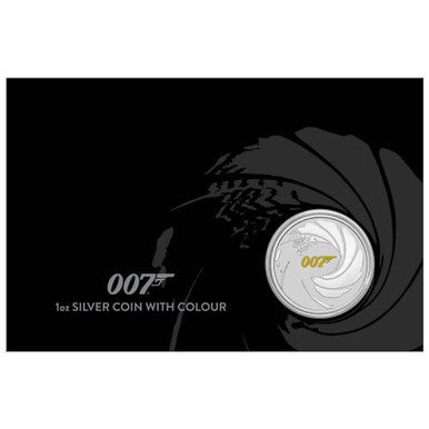 Tuvalu 2021 $1 James Bond 007 1oz Silver Coloured Uncirculated Carded Coin
