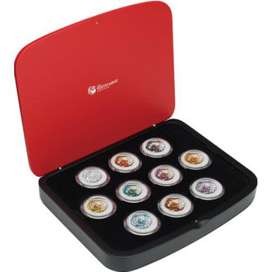 2012 $1 Lunar Year of The Dragon 1oz Silver 10 Coin Set