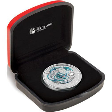 2012 $1 American Numismatic Association Philadelphia Lunar Year of The Dragon 1oz Silver Coloured Coin