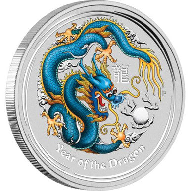 2012 $1 ANDA Sydney Show Lunar Year of The Dragon 1oz Silver Coloured Coin