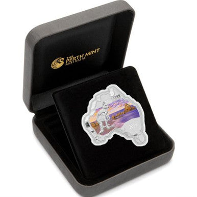 2013 $1 Australian Map Shaped Kangaroo 1oz Silver Coin
