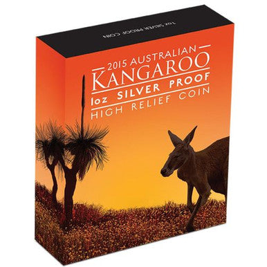 2015 $1 Australian Kangaroo 1oz Silver High Relief Proof Coin