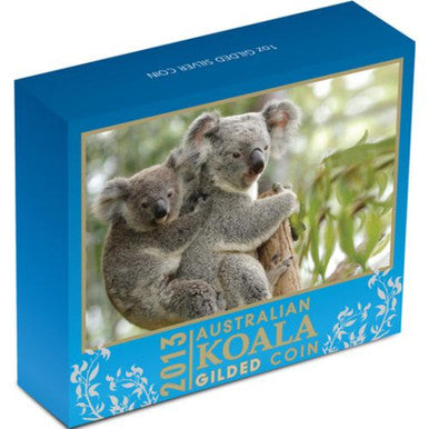 2013 $1 Australian Koala 1oz Silver Gilded Coin