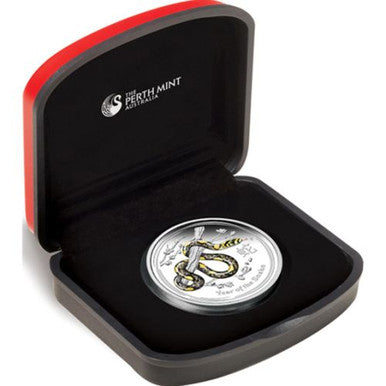 2013 $1 Lunar Year of The Snake 1oz Silver Coloured Proof Coin