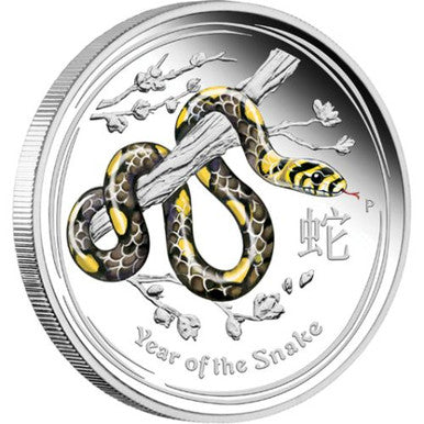 2013 50c Lunar Year of The Snake 1/2oz Silver Coloured Proof Coin