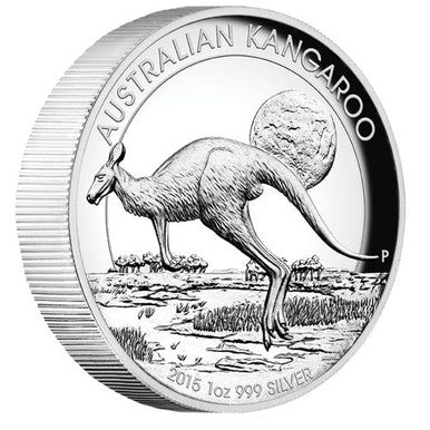 2015 $1 Australian Kangaroo 1oz Silver High Relief Proof Coin