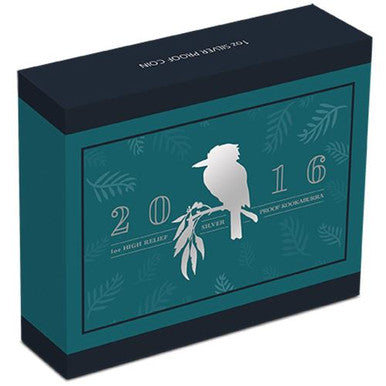 2016 $1 Australian Kookaburra 1oz Silver High Relief Proof Coin