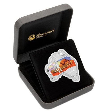 2016 $1 Australian Map Shaped Dingo 1oz Silver Coin