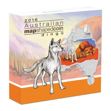 2016 $1 Australian Map Shaped Dingo 1oz Silver Coin