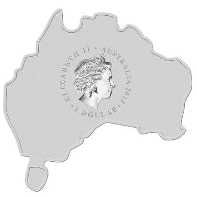 2015 $1 Australian Map Shaped Red Back Spider 1oz Silver Coin
