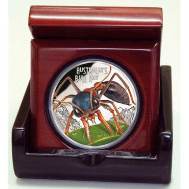Tuvalu 2015 $1 Deadly and Dangerous Bull Ant 1oz Silver Coloured Proof Coin
