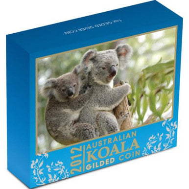 2012 $1 Australian Koala 1oz Silver Gilded Coin