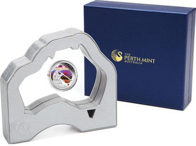 2013 $1 The Land Down Under Didgeridoo 1oz Silver Coloured Proof Coin