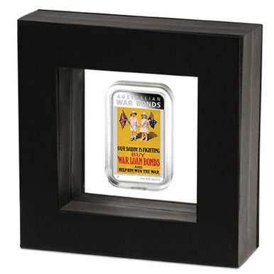 2016 $1 Australian Posters of World War I War Bonds 1oz Silver Coloured Proof Rectangle Shaped Coin