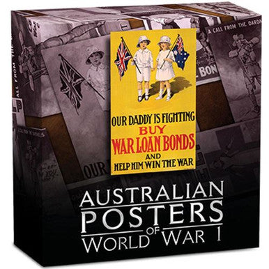 2016 $1 Australian Posters of World War I War Bonds 1oz Silver Coloured Proof Rectangle Shaped Coin