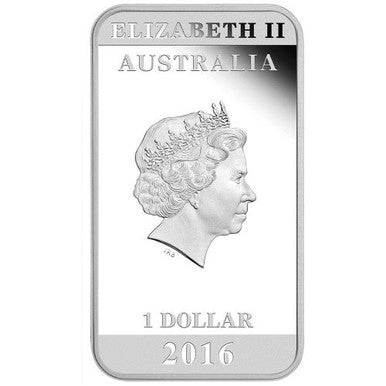2016 $1 Australian Posters of World War I War Bonds 1oz Silver Coloured Proof Rectangle Shaped Coin