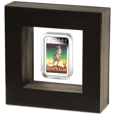 2014 $1 Vintage Travel Australia 1oz Silver Proof Rectangle Shaped Coin