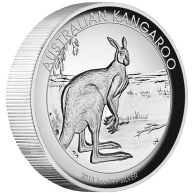 2013 $1 Australian Kangaroo 1oz Silver High Relief Proof Coin