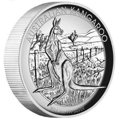 2014 $1 Australian Kangaroo 1oz Silver High Relief Proof Coin