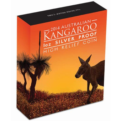2014 $1 Australian Kangaroo 1oz Silver High Relief Proof Coin