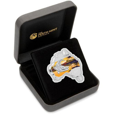 2014 $1 Australian Map Shaped Crocodile 1oz Silver Coin