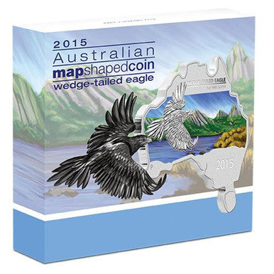 2015 $1 Australian Map Shaped Wedge Tailed Eagle 1oz Silver Coin