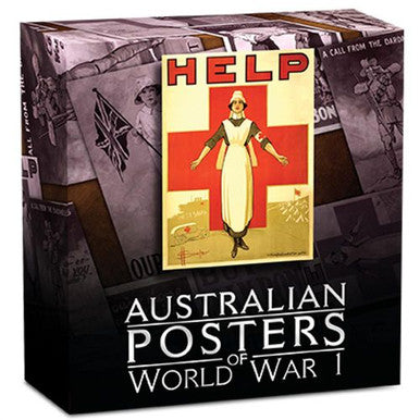 2015 $1 Australian Posters of World War I Red Cross 1oz Silver Coloured Proof Rectangle Shaped Coin