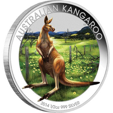 2014 50c Beijing International Coin Exposition Kangaroo & Goat 1/2oz Silver Two-Coin Set