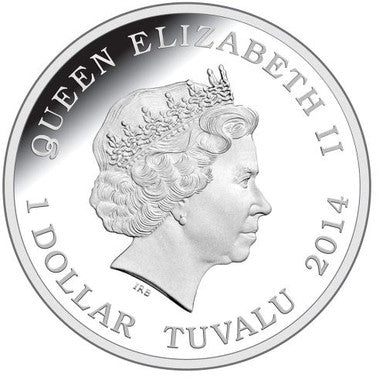 Tuvalu 2014 $1 Deadly and Dangerous Spider Hunting Scorpion 1oz Silver Coloured Proof Coin