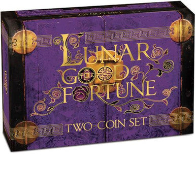 Tuvalu 2014 $1 Lunar Good Fortune Year of The Horse Wealth & Wisdom 1oz Silver Proof 2 Coin Set