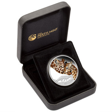 Tuvalu 2014 50c Mother's Love Giraffe 1/2oz Silver Coloured Proof Coin