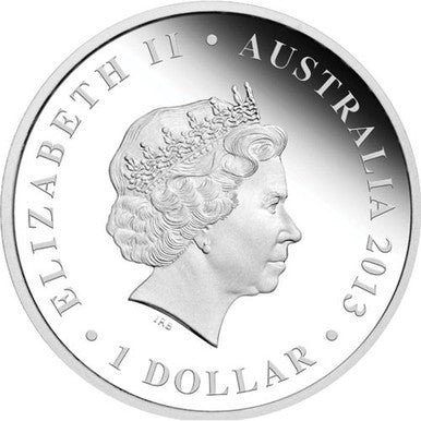 2013 $1 The Land Down Under Captain James Cook 1oz Silver Coloured Proof Coin