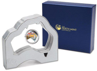 2014 $1 The Land Down Under Rock Fishing 1oz Silver Coloured Proof Coin