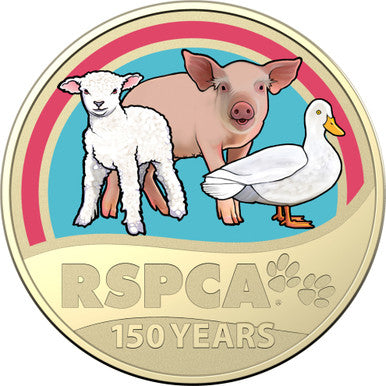 2021 $1 RSPCA Farm Animals Coloured Frosted Uncirculated Coin