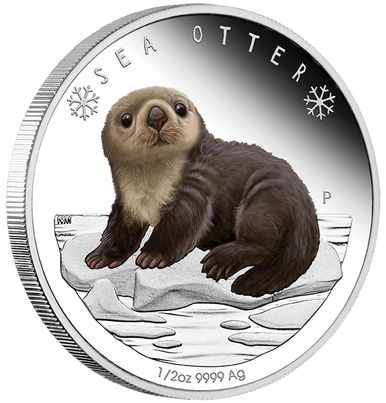 Tuvalu 2017 50c Polar Babies Sea Otter 1/2oz Silver Coloured Proof Coin