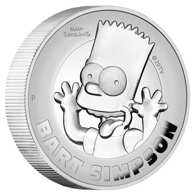 Tuvalu 2022 $2 The Simpsons Bart Simpson 2oz Silver High Relief Proof Coin