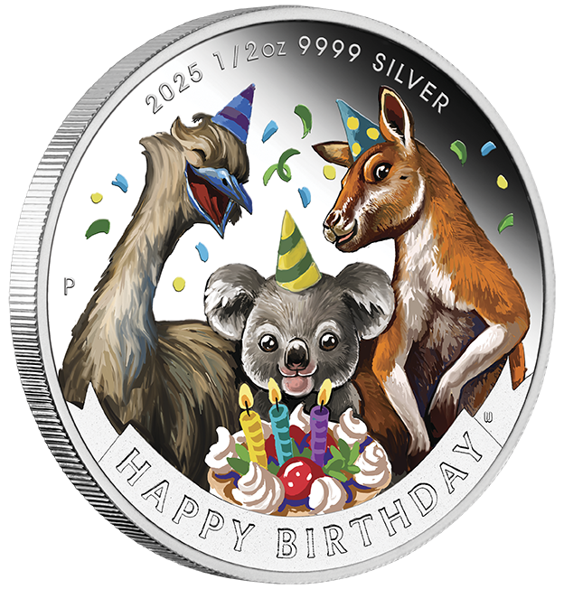 2025 50c Happy Birthday 1/2oz Silver Coloured Uncirculated Coin